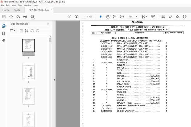 Komatsu Forklift FG_FD35.40.45.50-8- Parts Manual - PDF DOWNLOAD