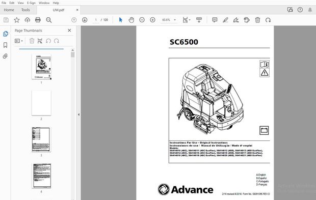 Advance SC6500 Instructions For Use Manual 56091095 – PDF DOWNLOAD