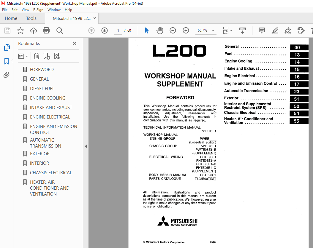 2016 MITSUBISHI L200 WORKSHOP MANUAL PDF FREE DOWNLOAD visual data 6