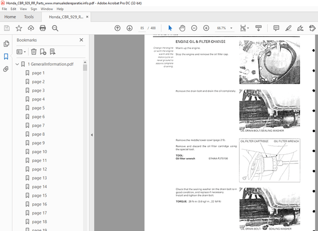 HONDA CBR929 RR Service Manual - PDF DOWNLOAD