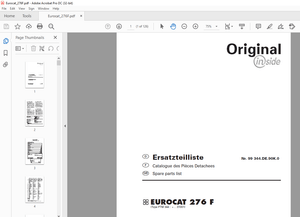 Pottinger Tractor Mower EUROCAT 276 F Spare parts list Manual – PDF DOWNLOAD