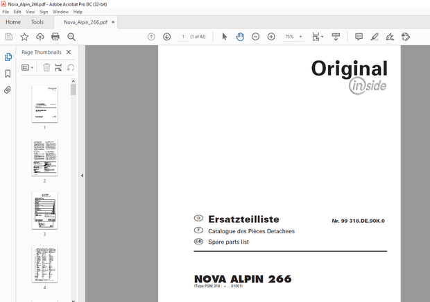 Pottinger Tractor Mower NOVA ALPIN 266 Spare parts list Manual – PDF DOWNLOAD