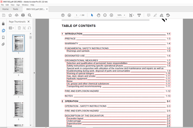 Cat Bucyrus RH 170 Hydraulic Excavator Operating Instructions Manual BI651502 – PFD DOWNLOAD