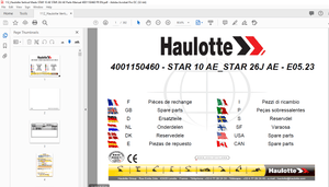 Haulotte Forklift STAR 10 AE STAR 26J AE Parts Manual – PDF DOWNLOAD