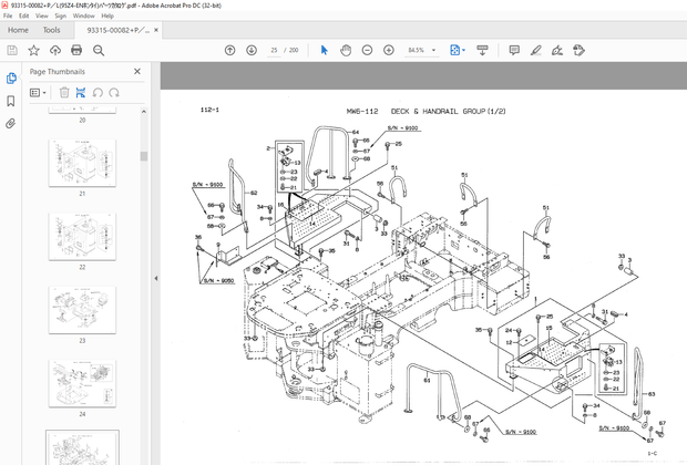 Kawasaki WHEEL LOADER 95ZIV-3 CUMMINS N14-C Engine PARTS MANUAL