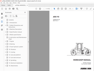 Ammann ARX 90 Tandem Roller Deutz Tier 3 Workshop Manual 4122059 PDF
