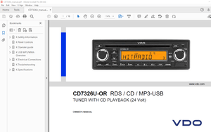 VDO CD7326U-OR RDS / CD / MP3-USB TUNER WITH CD PLAYBACK Owner’s Manual – PDF DOWNLOAD