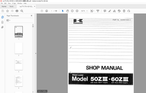 Kawasaki 50ZIII(With Isuzu 4BD1T Engine)60ZIII(With Isuzu 6BD1 Engine) Wheel Loader Shop Manual  PDF