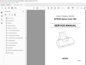 Epson Stylus Color 300 Service Manual - PDF DOWNLOAD