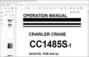 MAEDA CC1485S-1 Crawler Crane Operation Manual SN 7048 and up – PDF DOWNLOAD