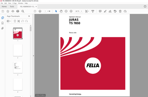 Fella Juras TS 7850 Rotary Rake Operator&#x27;s Manual - PDF DOWNLOAD