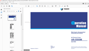Tadano All Terrain Crane AR-5500M Main boom disassembly assembly procedure Operation Manual – PDF 