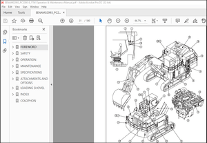 Komatsu PC2000-8 Hydraulic Excavator Operation &amp; Maintenance Manual EENAM02993 – PDF DOWNLOAD