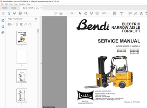 Bendi Forklift IV Series B25-442-180D Electric Narrow Aisle Forklift Service Manual – PDF DOWNLOAD