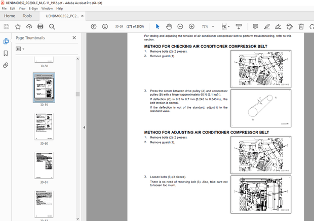 Komatsu PC290-11,PC290LC-11,PC290NLC-11 Hydraulic Excavator Repair Service Manual UENBM00352 - PDF 