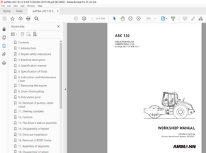 Ammann ASC 130 Single Drum Roller Workshop Manual 3022302 PDF
