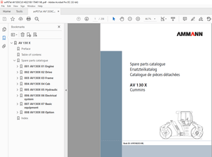 Ammann AV 130 X Tandem Roller Parts Manual 4022108 - PDF
