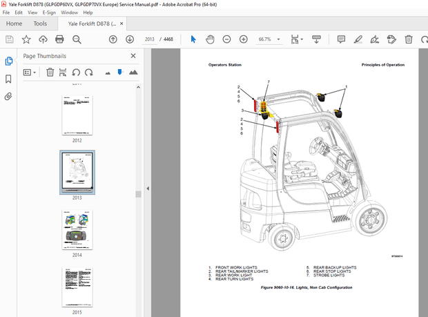 Yale Forklift D878 (GLPGDP60VX, GLPGDP70VX Europe) Service Manual PDF