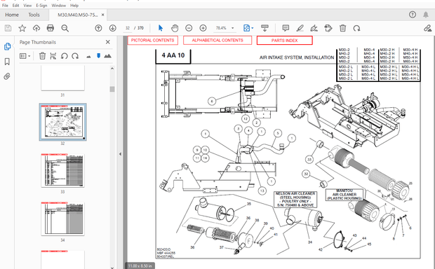 Manitou M30/40/50-2 H/L M30/40/50-4 H/L TIER II ENGINE PARTS MANUAL – PDF DOWNLOAD