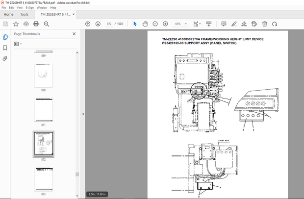 Tadano Crane TM-ZE260 41008507273A FRAME/WORKING HEIGHT LIMIT DEVICE Parts Manual - PDF DOWNLOAD