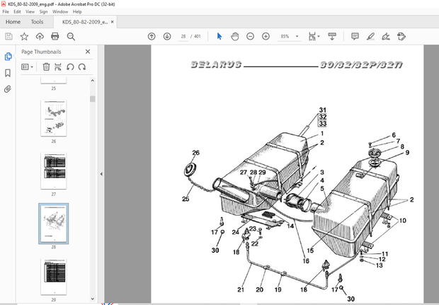 Belarus 80.1 80.3 80У 82У 82.1 820 82.3 82Р 82П Parts Catalogue &amp; Assembly Manual – PDF DOWNLOAD