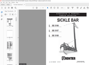 Frontier Sickle Bar SB 3106 SB 3107 SB 3108Operator’s Manual( 5GH19502991 ) – PDF DOWNLOAD
