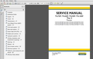 New Holland T4.75F, T4.85F, T4.95F, T4.105F Tier 3 Tractor Service Manual