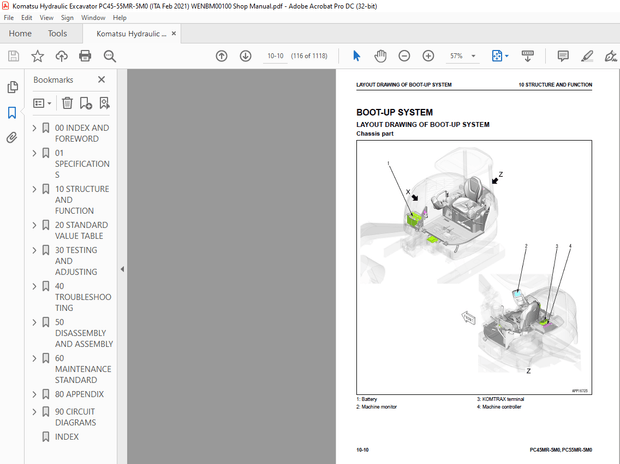 Komatsu PC45MR-5M0 PC55MR-5M0 Hydraulic Excavator Shop Manual WENBM00100 – PDF DOWNLOAD