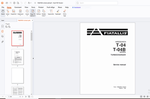 Fiatallis Airesearch T-04 T-04B Series Turbocharger Service Manual - PDF DOWNLOAD