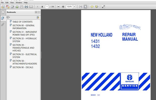 New Holland 1431,1432 Disc Mower-conditioner Service Manual (86592631)