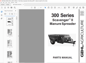 Gehl 300 Series Scavenger II Manure Spreader Parts Manual 907504 – PDF DOWNLOAD