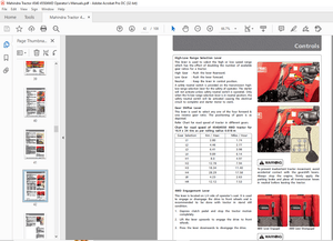Mahindra Tractor 4540 4550 4WD Tier-4 Operator’s Manual – PDF DOWNLOAD