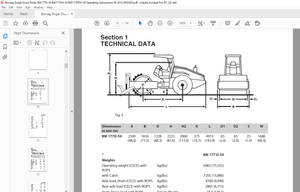 Bomag Single Drum Vibratory Roller BW177D-50 BW177DH-50 BW177PDH-50 Operating Manual 0852820 PDF