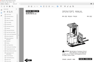 BT Forklift RR-30C REACH TRUCK Operator Manual – PDF DOWNLOAD