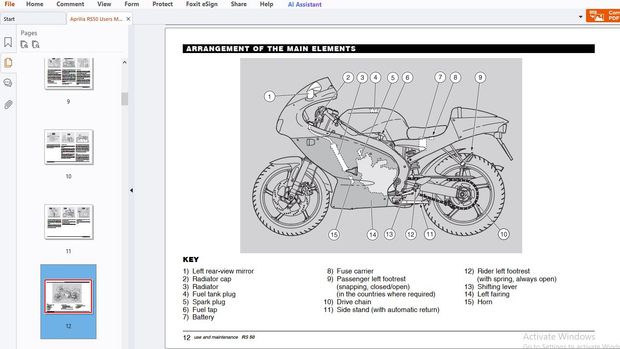 Aprilia RS50 Use + Maintenance Manual – PDF DOWNLOAD