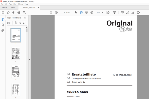 Pottinger Tractor SYNKRO 3003 Spare Parts Manual – PDF DOWNLOAD