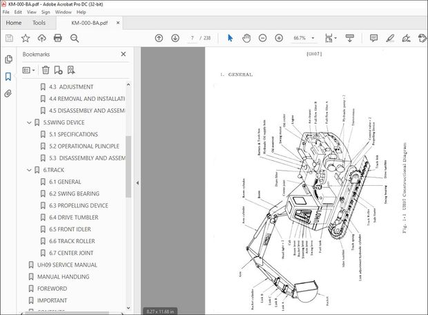 Hitachi Hydraulic Excavator UH07 UH09 Service Manual(KM-000-BA) – PDF DOWNLOAD