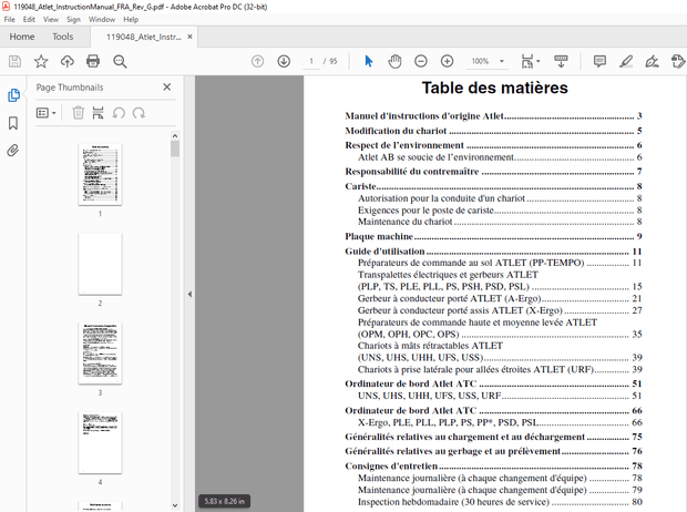 Atlet Forklift O SERIES Manuel d’instructions – PDF DOWNLOAD