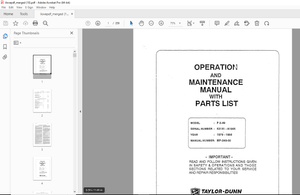 Taylor-Dunn P 2-49 Operation &amp; Maintenance Parts Manual S.NO.53151-814945 - PDF DOWNLOAD