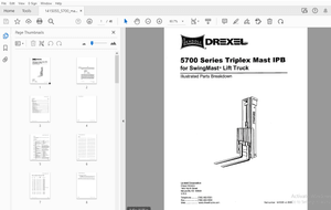 Drexel 5700 Series Triplex Mast IPB SwingMast Lift Truck Parts Manual 1415055 – PDF DOWNLOAD