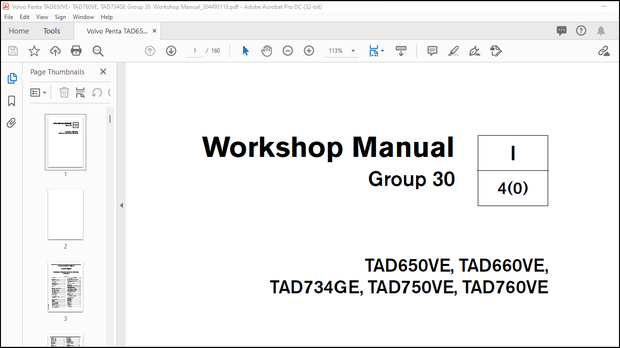 Volvo Penta TAD650VE- TAD760VE, TAD734GE Group 30 Workshop Manual_304495118 – PDF DOWNLOAD