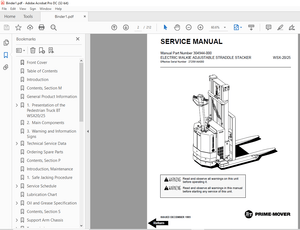BT Forklift WSX20/25 ELECTRIC WALKIE ADJUSTABLE STRADDLE STACKER SERVICE MANUAL 