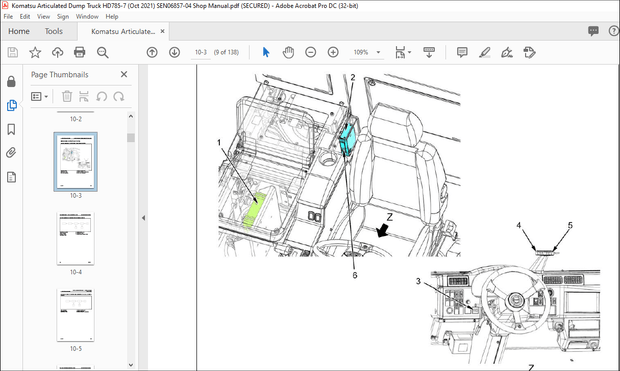 Komatsu HD785-7 Dump Truck Drowsiness Detection System (DDS) Shop Manual SEN06857-04 – PDF DOWNLOAD