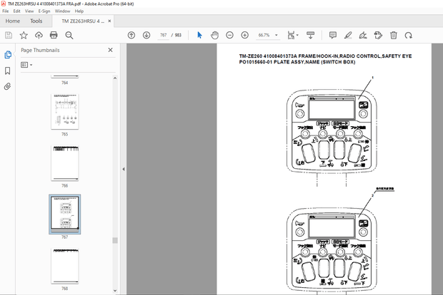 Tadano Crane TM-ZE260 41008401373A FRAME/HOOK-IN,RADIO CONTROL,SAFETY EYE Parts Manual - PDF DOWNLOA