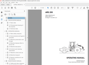 Ammann ARS 200 Single Drum Roller Operating Manual 3010357 PDF