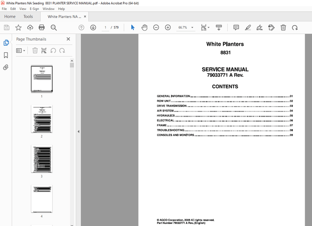 White NA Seeding 8831 Planters Service Manual 79033771 – PDF DOWNLOAD