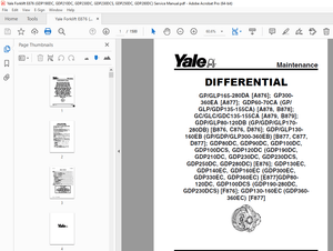 Yale (E876) (GDP 190DC, 210DC, 230DC, 230DCS, 250DC, 280DC) Service Manual PDF