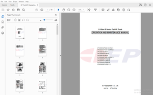 Ep 5-10ton R Series Forklift Truck Operation &amp; Maintenance Manual – PDF DOWNLOAD