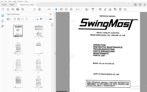 Drexel SL-44/3-ESS (E) SwingMast Service &amp; Parts Manual 17775-11-1 – PDF DOWNLOAD
