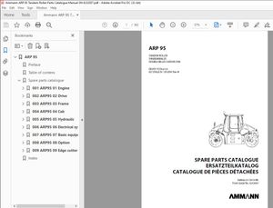 Ammann ARP 95 Tandem Roller Parts Manual SN 4232007 PDF